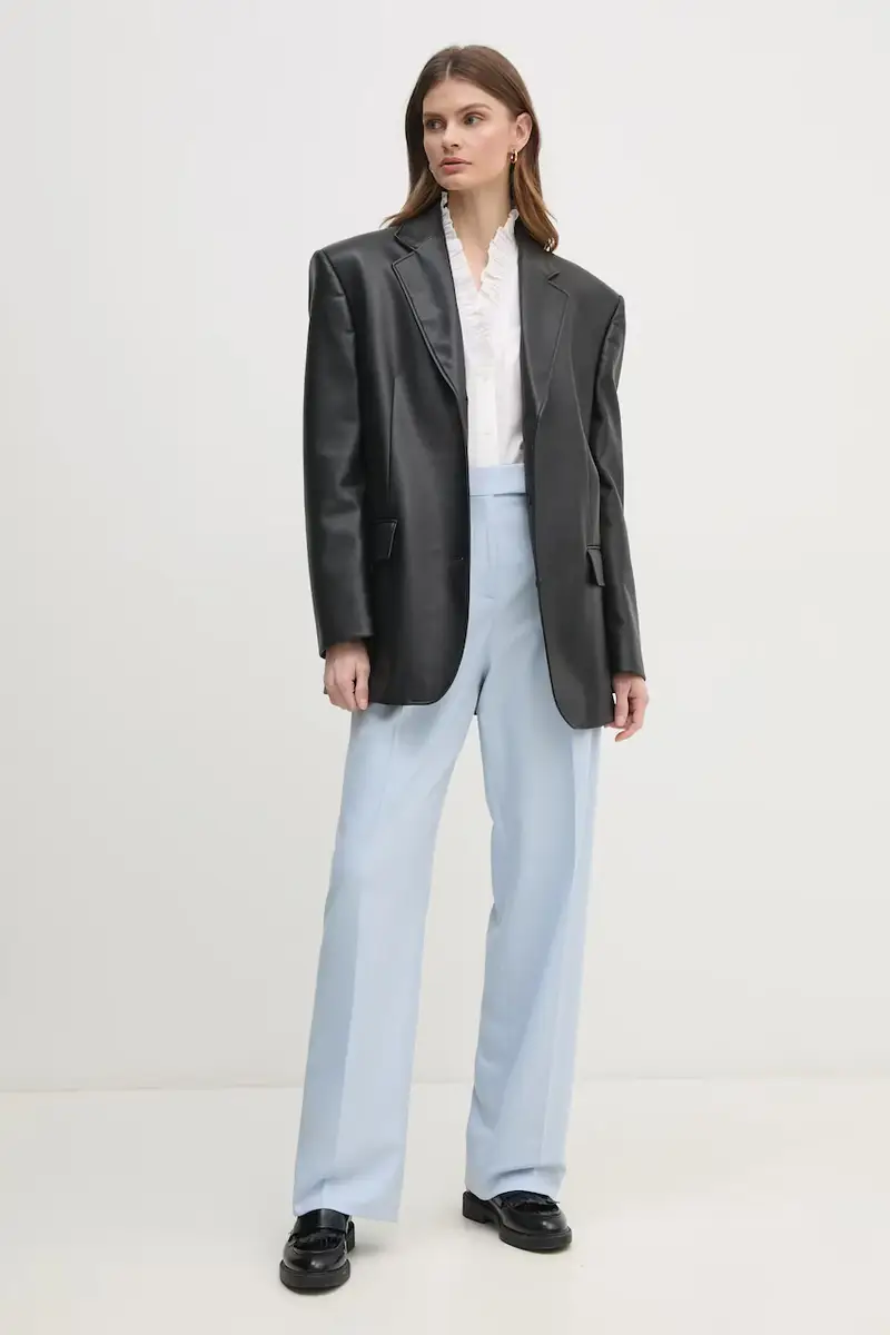 pantaloni donna colore blu miniatura 2