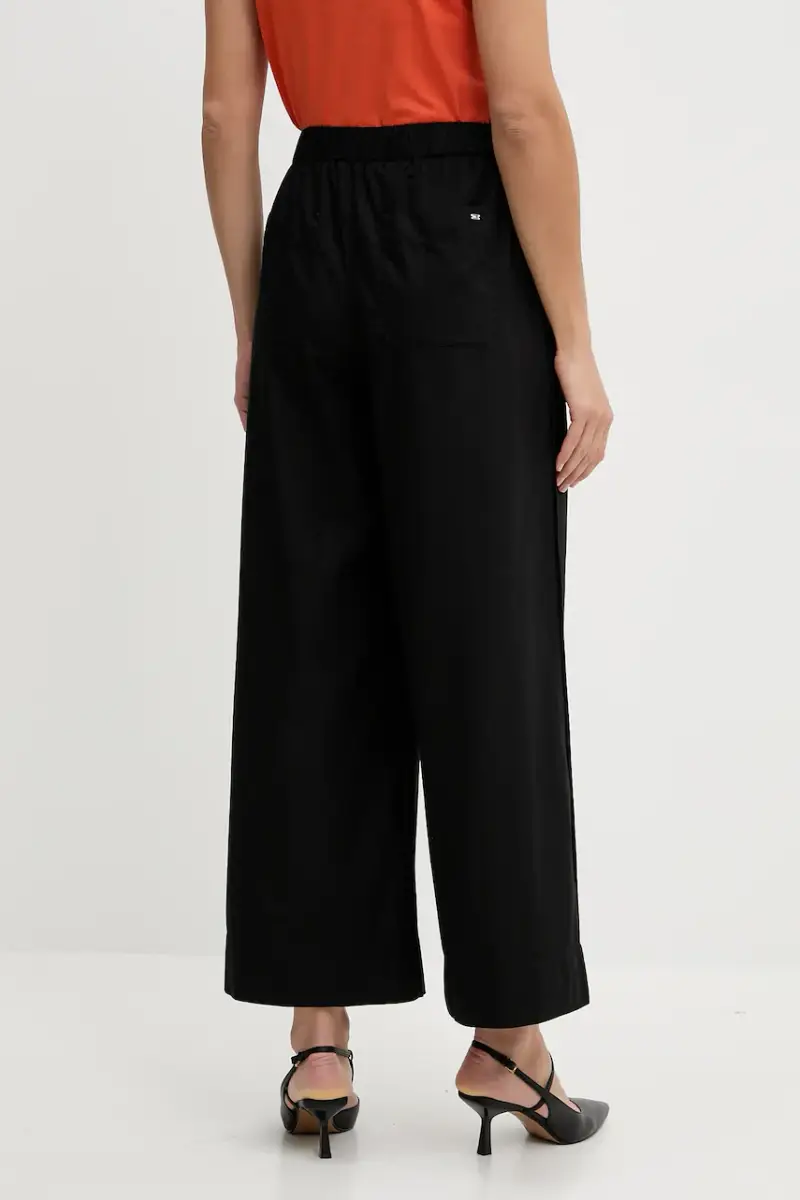 pantaloni in cotone donna colore nero WW0WW45891 miniatura 3