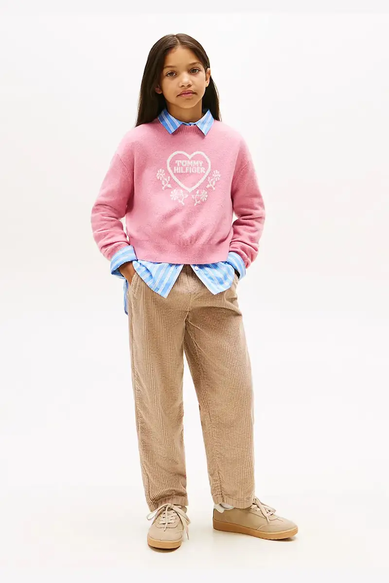 pantaloni in lana bambino/a colore beige KG0KG08818