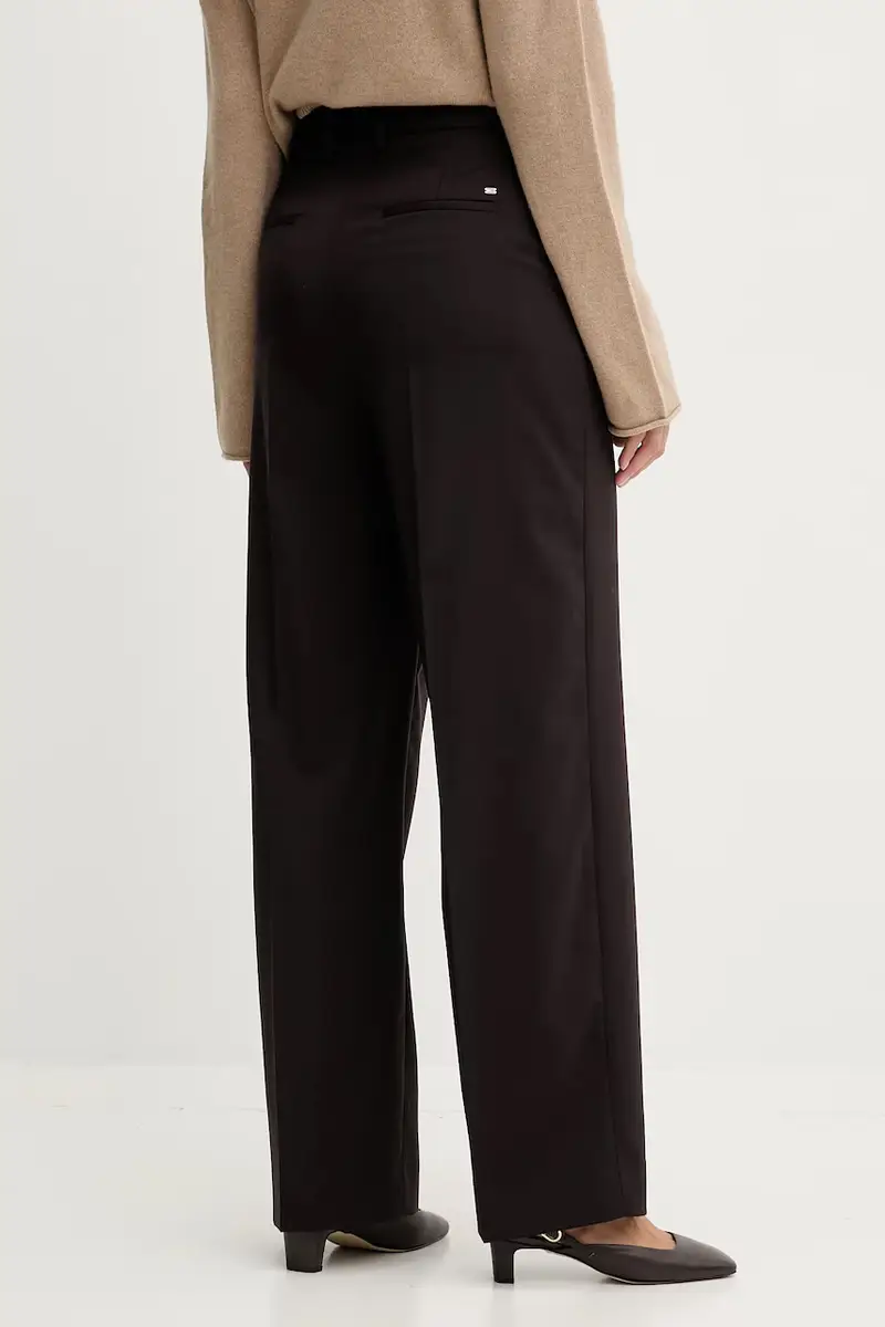 pantaloni in lana donna colore granata WW0WW48362 miniatura 3