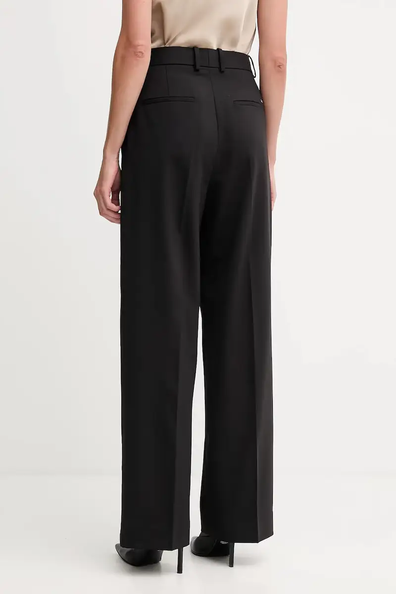 pantaloni in lana donna colore nero WW0WW48362 miniatura 3