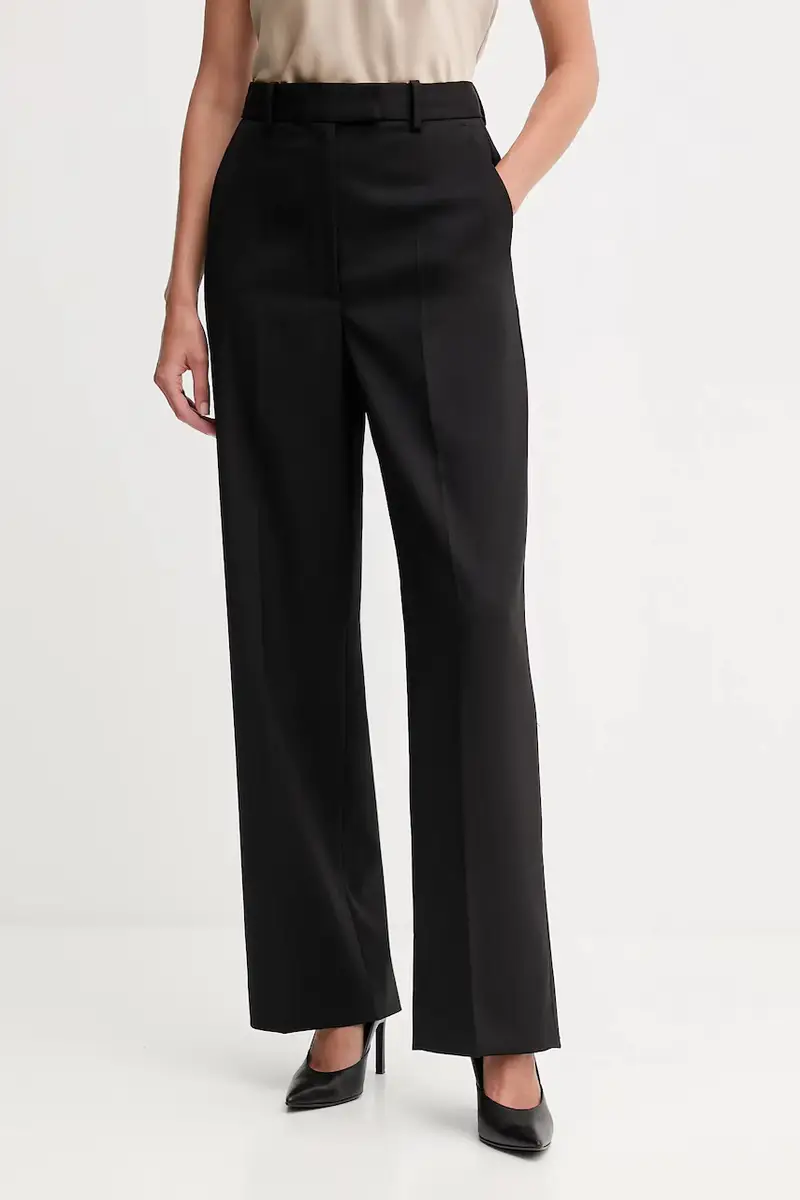 pantaloni in lana donna colore nero WW0WW48362