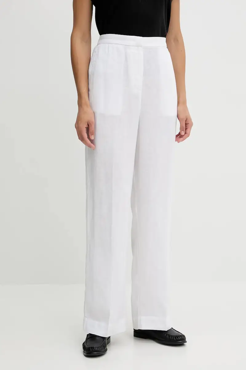 pantaloni in lino donna colore bianco WW0WW46823