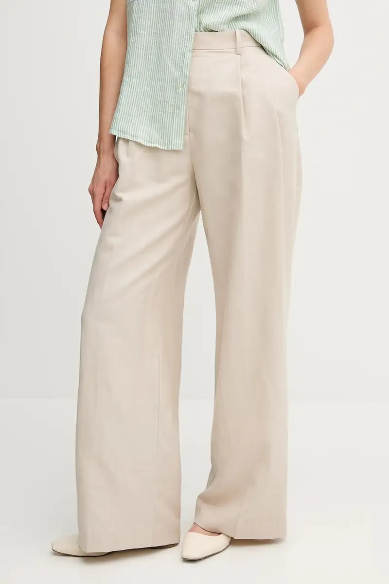 pantaloni in lino misto donna colore beige WW0WW45460