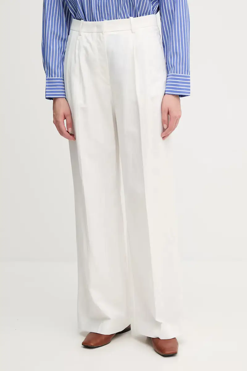 pantaloni in lino misto donna colore bianco WW0WW47214