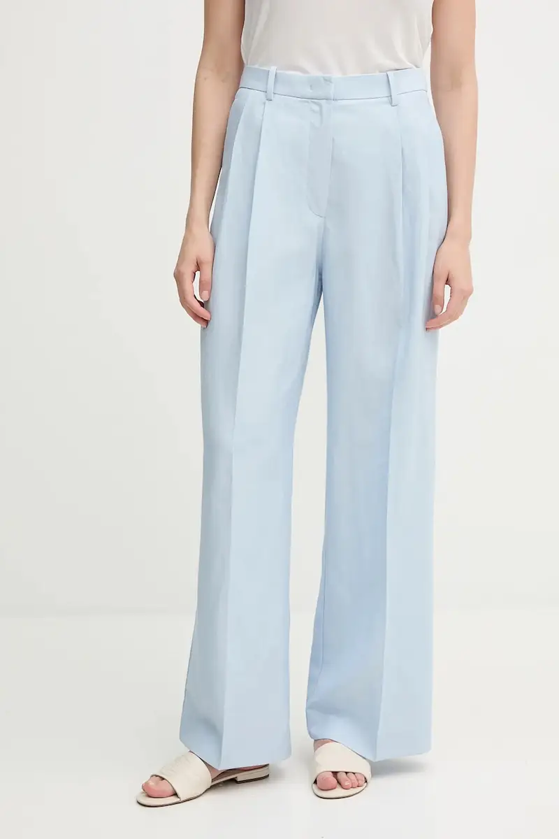 pantaloni in lino misto donna colore blu WW0WW45460