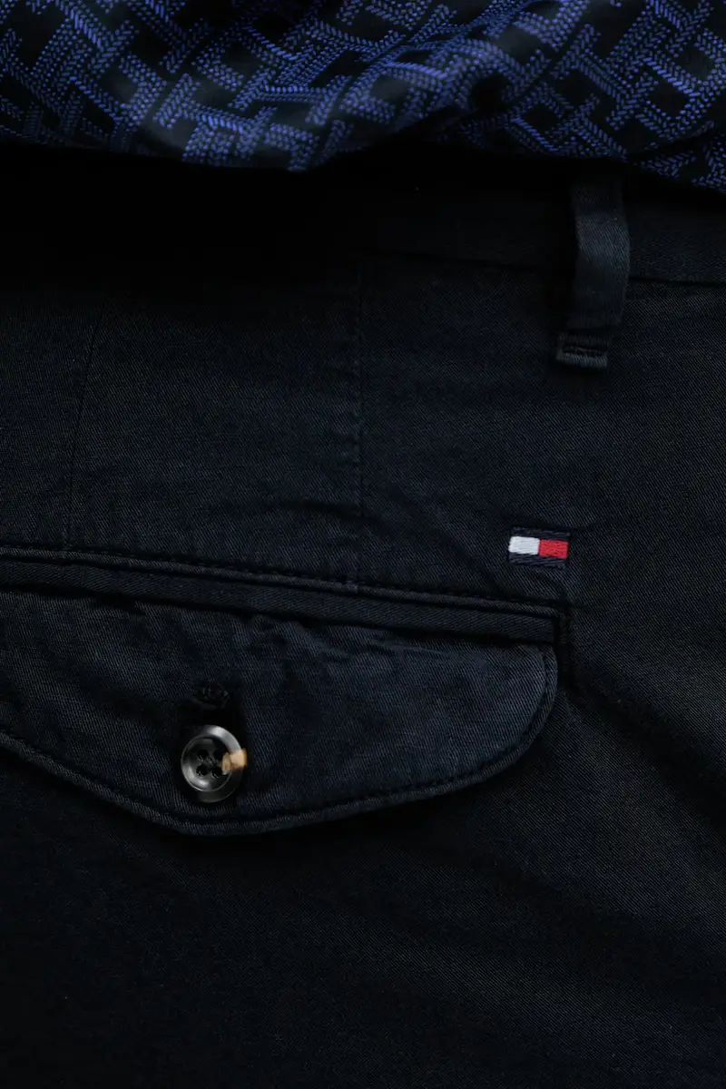 pantaloni in lino misto uomo colore blu navy miniatura 4