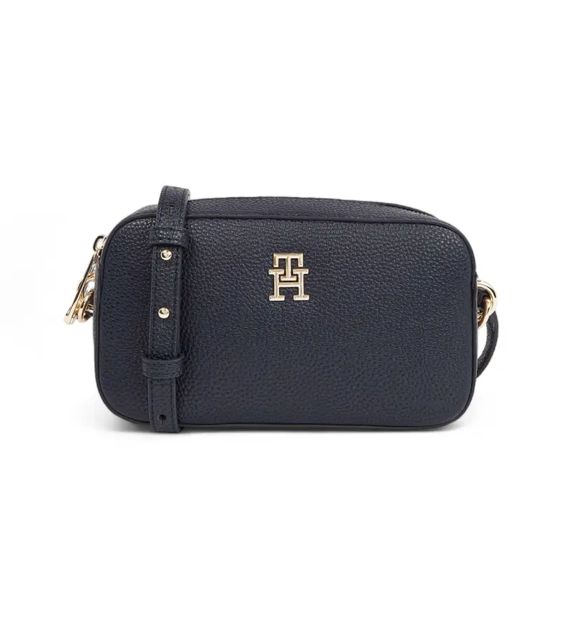 per donna AW0AW15179 Borsa a cartella TH Emblem con tracolla blu scuro (OSFA), Casual, Poliuretano, Navy