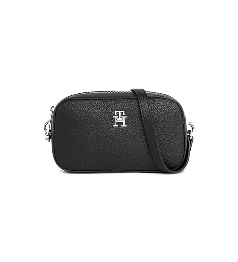 per donna AW0AW15179 Borsa a cartella TH Emblem con tracolla nera (OSFA), Nero, Casual, Poliuretano
