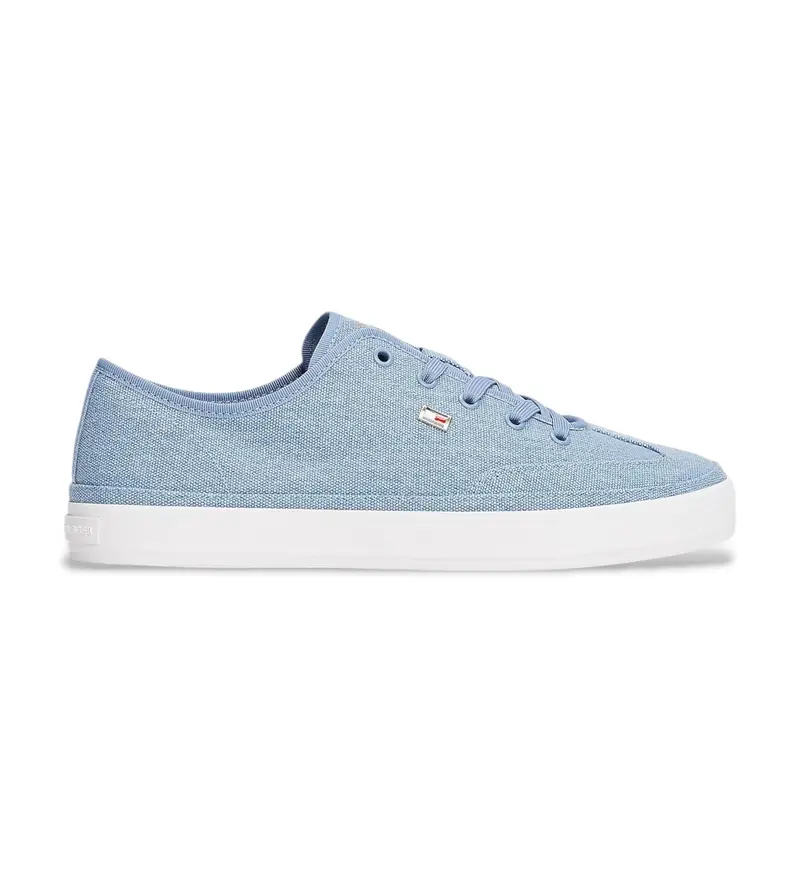 per donna FW0FW08894 Sneakers in tela con logo smaltato blu (37), Tessuto, Basso, Stringhe, Casual