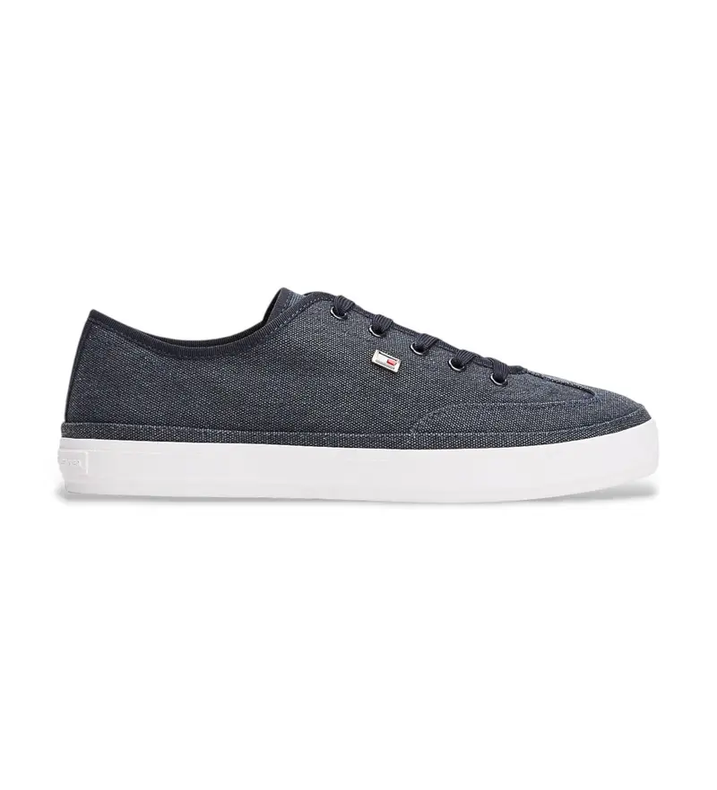 per donna FW0FW08894 Sneakers in tela con logo smaltato blu navy (36), Tessuto, Basso, Stringhe, Casual