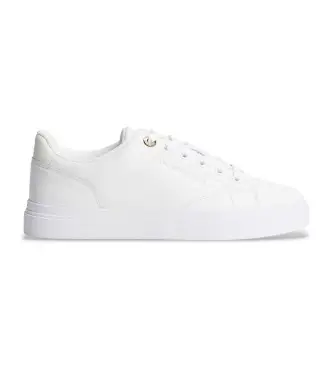 per donna FW0FW09105 Sneakers in pelle con logo metallico bianco (36), Basso, Stringhe, Casual