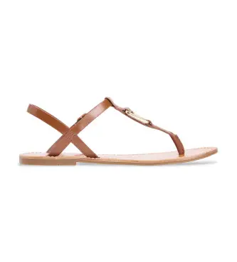 per donna FW0FW09127 Sandali in pelle di leone marrone (36), Basso, Fibbia, Casual