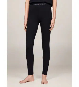 per donna UW0UW04524 Leggings in vita con logo blu scuro (S), Casual, Cotone biologico, Sostenibile, Navy