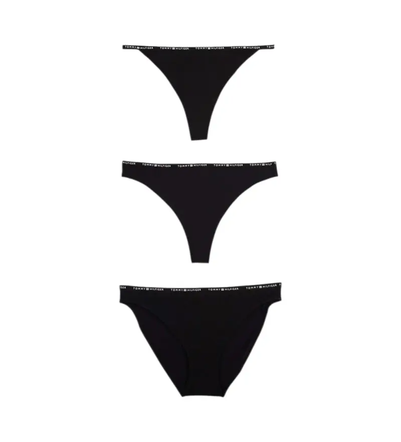 per donna. UW0UW05756 Confezione da 3 articoli di biancheria intima nera (L), Nero, Homewear, Nylon