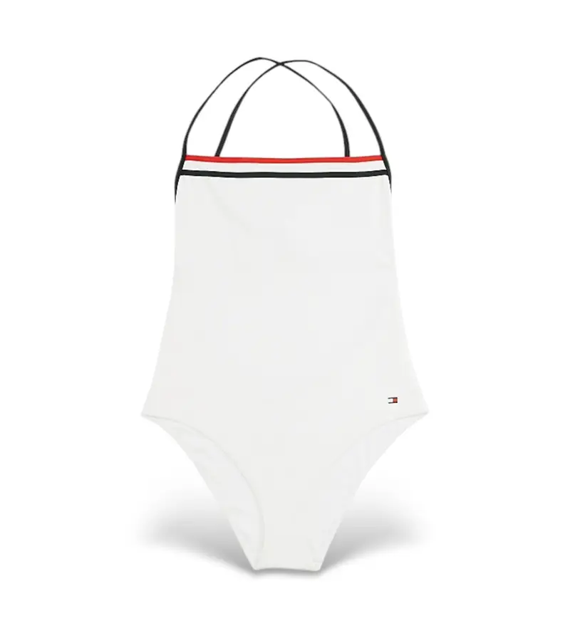 per donna UW0UW05849 Costume da bagno a righe globali testurizzate bianche (L), Bianco, Beachwear, Nylon