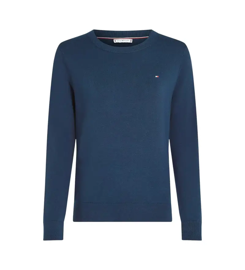 per donna WW0WW44984 Maglione girocollo blu (L), Casual, Cotone