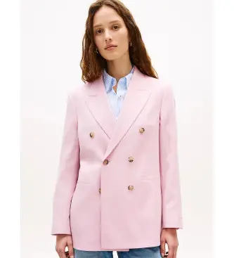 per donna WW0WW50784 Blazer rosa oversize senza tempo (36), Casual, Poliestere, Manica lunga