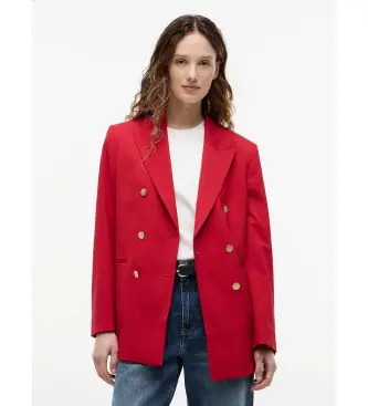 per donna WW0WW50784 Blazer rosso senza tempo dalla vestibilità comoda (34), Casual, Poliestere, Manica lunga