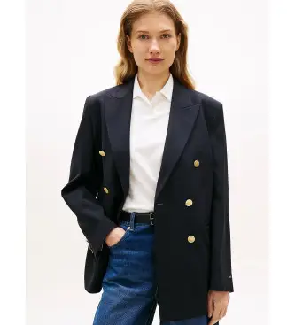 per donna WW0WW50784 Blazer senza tempo dalla vestibilità comoda, color blu navy (34), Casual, Poliestere, Manica lunga