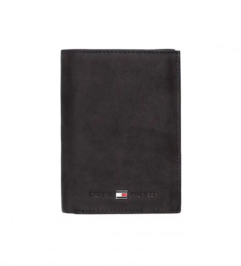 per uomo AM0AM00664 Portafoglio verticale pieghevole in pelle nera (OSFA), Nero, Casual