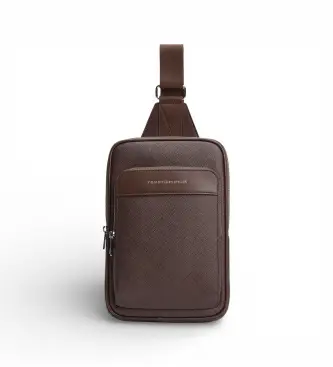 per uomo AM0AM14140 Borsa a tracolla marrone con texture miste (OSFA), Casual, Poliuretano