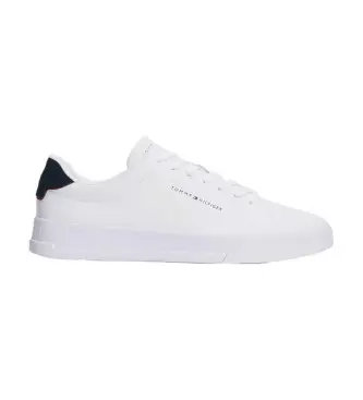 per uomo FM0FM05367 Sneakers in pelle bianca con dettagli Court (44), Bianco, Basso, Stringhe, Casual