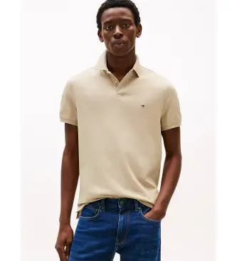 per uomo MW0MW17770 Polo 1985 in piqué beige (L), Casual, Cotone, Manica corta