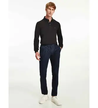 per uomo MW0MW20182 Polo slim nera (S), Nero, Casual, Manica lunga, Cotone biologico, Sostenibile Pelle