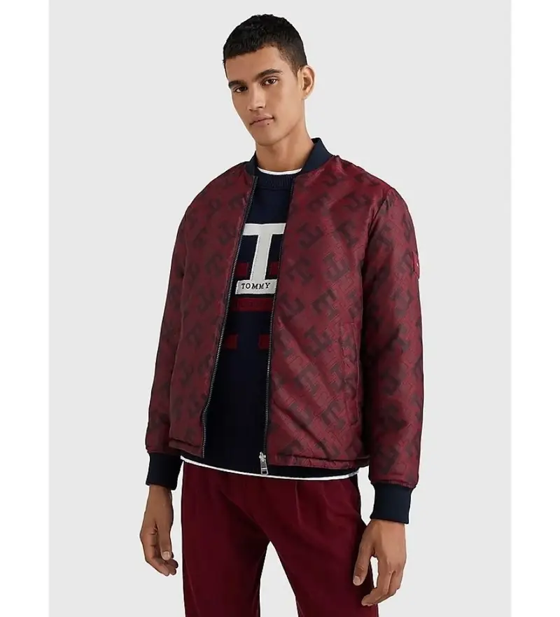 per uomo MW0MW27587 Bomber reversibile bordeaux (M), Casual, Granata, Sostenibile, Nylon riciclato