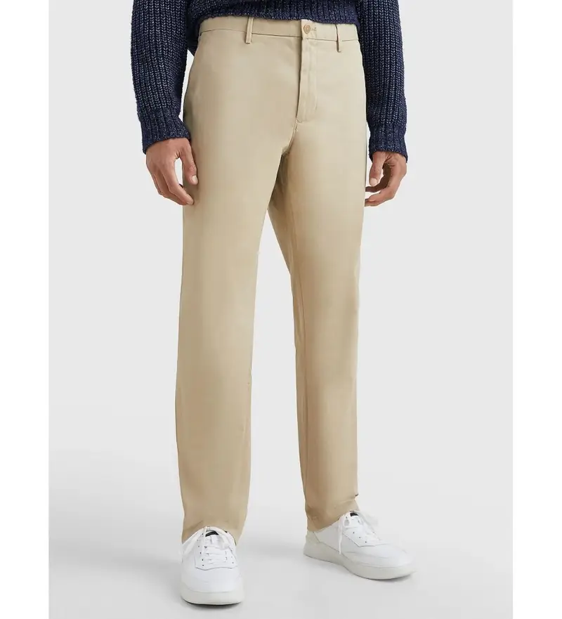 per uomo MW0MW28883 Pantaloni chino in cotone elasticizzato beige Bleecker (33/32), Casual, Cotone biologico, Sostenibile