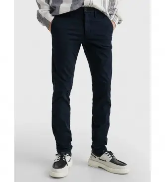per uomo MW0MW28883 Pantaloni chino in cotone elasticizzato blu navy Bleecker (30/30), Casual, Cotone biologico, Sostenibile