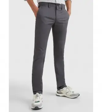 per uomo MW0MW28883 Pantaloni chino in cotone stretch grigio Bleecker (38/30), Casual, Cotone biologico, Sostenibile