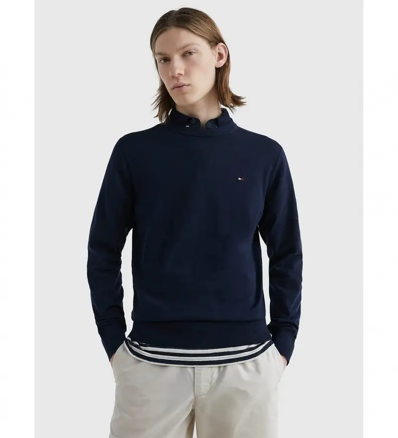 per uomo MW0MW30955 Maglia girocollo blu navy 1985 (XXL), Casual, Cotone, Sostenibile