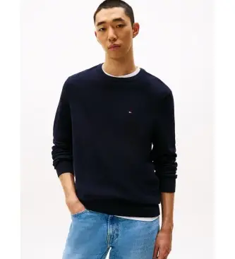 per uomo MW0MW36347 Maglia testurizzata con logo blu navy ricamato (M), Casual, Cotone