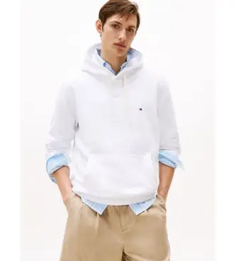 per uomo MW0MW37230 Felpa con cappuccio in pile Essential bianca (XL), Bianco, Casual, Poliestere, Manica corta