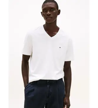 per uomo MW0MW39249 Maglietta bianca con scollo a V (L), Bianco, Casual, Cotone, Manica corta