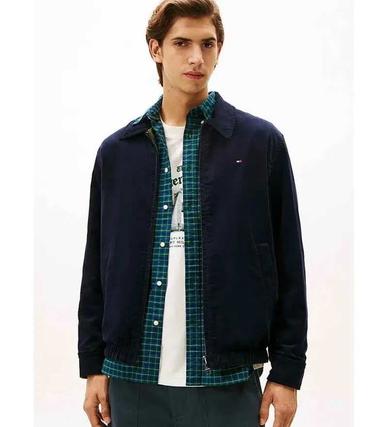 per uomo. MW0MW40620 Giacca reversibile in velluto a coste blu navy (M), Nero, Casual, Verde, Cotone, Sostenibile