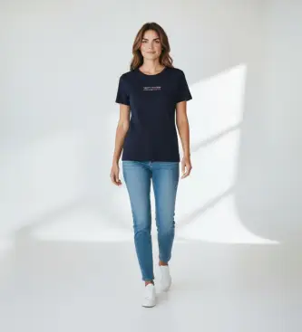 per uomo MW0MW42363 T-shirt blu navy Brand Love (L), Casual, Cotone, Manica corta