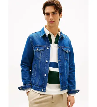 per uomo MW0MW42629 Giacca da camionista in denim blu (L), Casual, Cotone