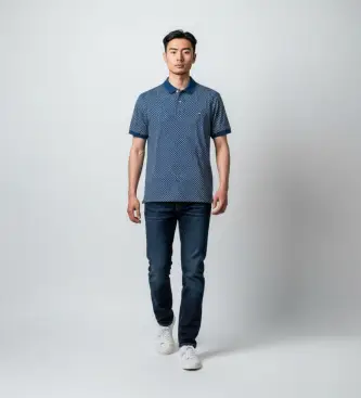 per uomo MW0MW42776 Polo stagionale blu (L), Casual, Cotone, Manica corta