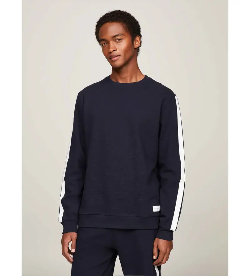 per uomo UM0UM03009 Felpa con logo a righe blu navy (S/M), Casual, Cotone