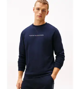 per uomo UM0UM03666 Felpa originale con logo blu navy (S), Homewear, Cotone, Manica lunga