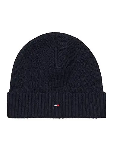 Tommy Hilfiger Pima Cotton Beanie Cuffia, Blu (Blue Cjm), Unica (Taglia Produttore: OS) Uomo
