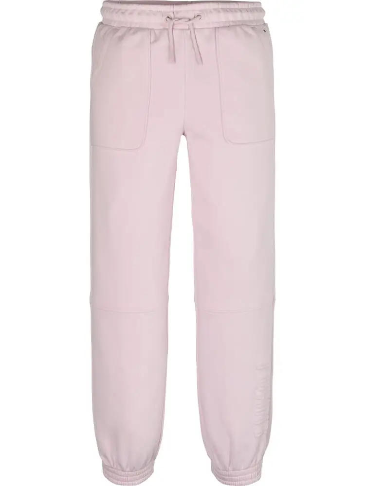 pnatalone joggers kids/junior in cotone rosa con logo