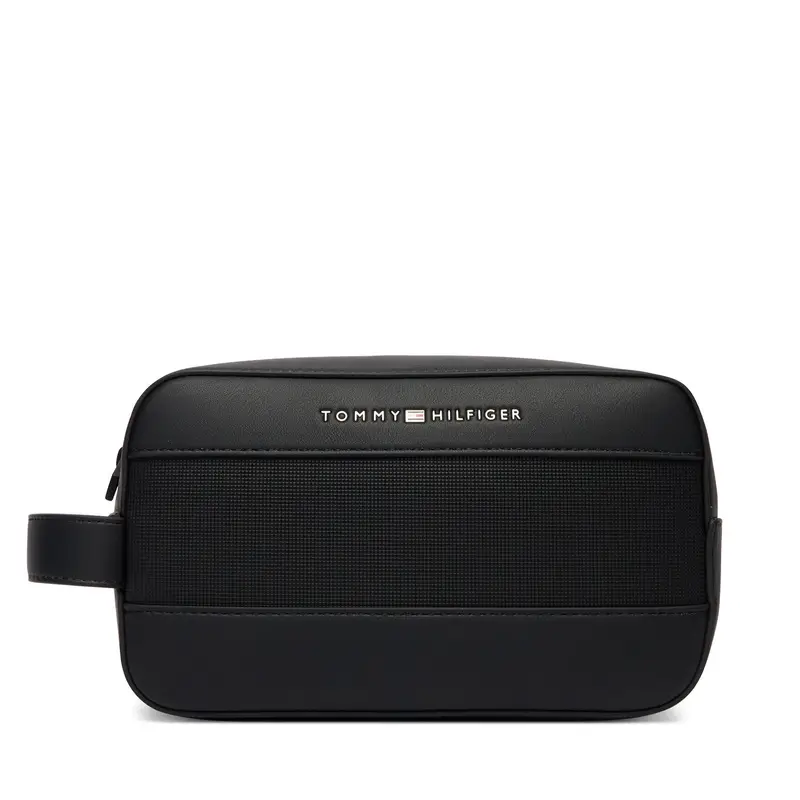 Pochette per cosmetici Tommy Hilfiger Th Foundation Washbag AM0AM14161 Nero