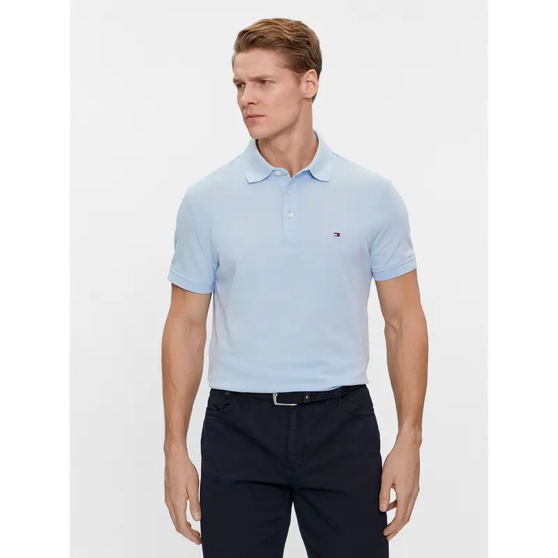 Polo 1985 MW0MW17771 Celeste Slim Fit Azzurro chiaro