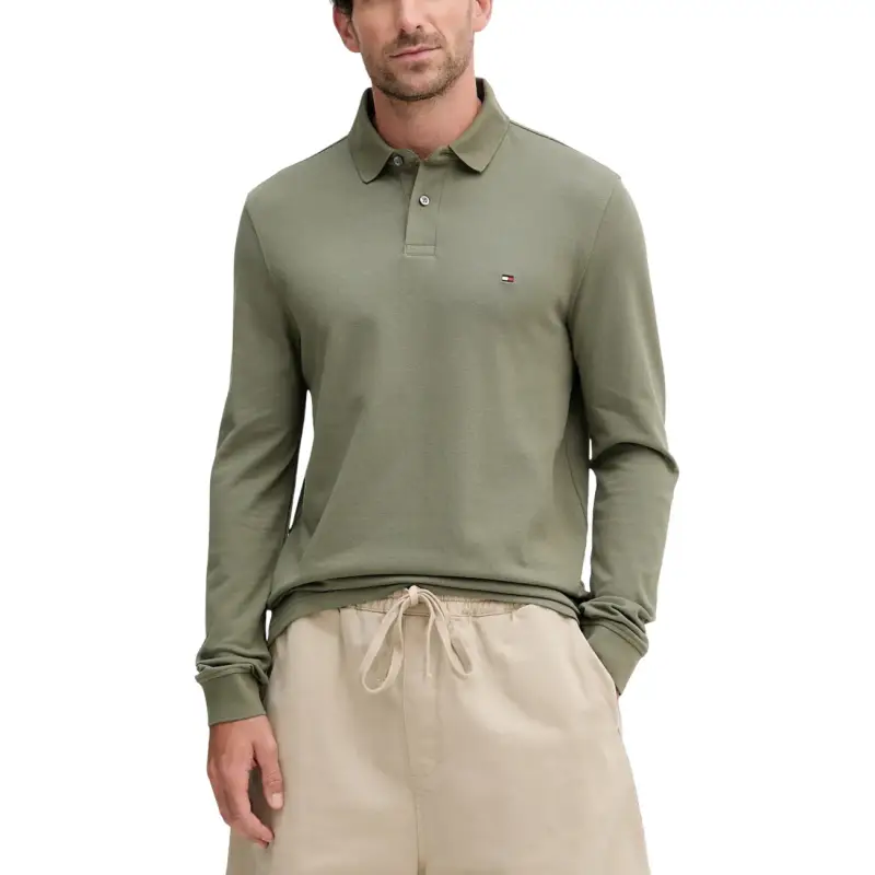Polo a Maniche Lunghe Nera Uomo, Tommy Hilfiger - green / S