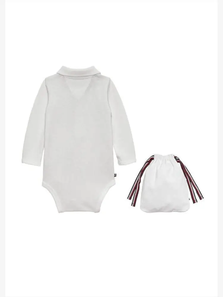 polo bianca neonato mini logo miniatura 2