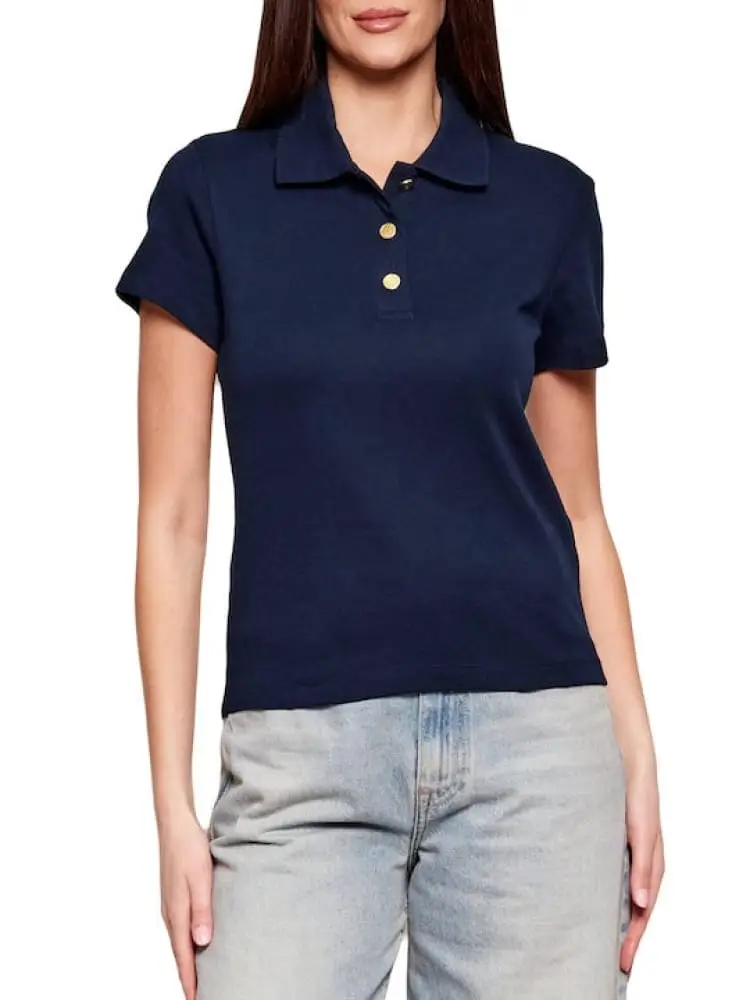 polo blu navy donna mini logo miniatura 2